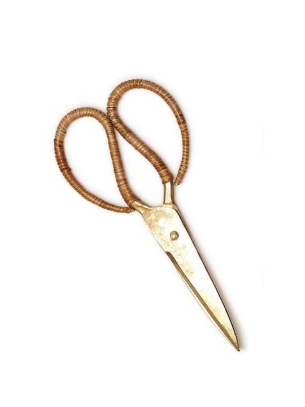 TWO’S COMPANY New CANE WRAPPED GOLD HAND-FORGED SCISSORS 9"